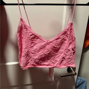 Zara Lace/Floral Pink Top